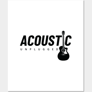 Acoustic Unplugged Acoustic Guitar Light Theme Posters and Art